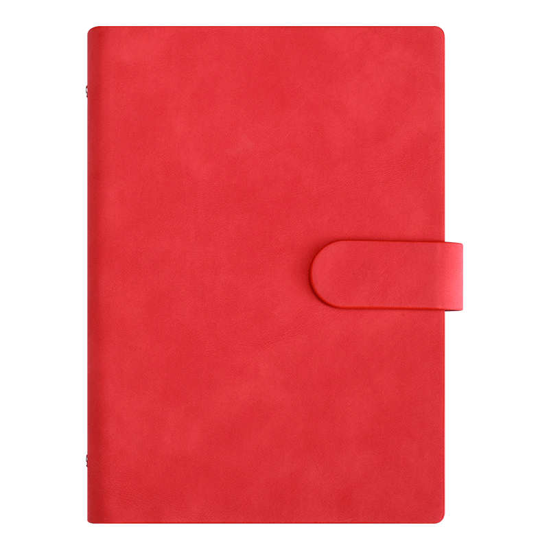 Faramon Loose-Leaf Notebook, A5 Size, Simple Notepad, Business Office Use, Detachable, Large Work Meeting Record Book, Diary, A5-Red