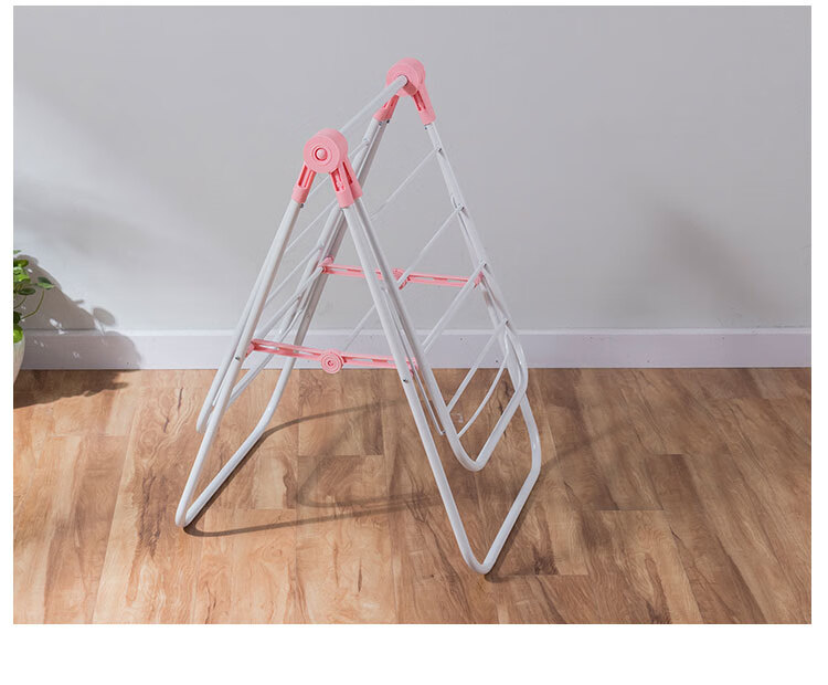 Ourunzhe Clothes Drying Rack, Foldable Floor-Standing Balcony Hanger, Indoor Clothes Storage Rack, Garment Drying Stand, 120cm 6