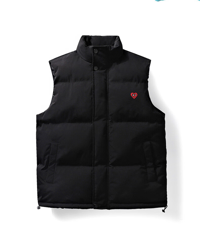 Chaersitaoxin Vest for Men And Women, Couple Matching Style, Winter Loose-Fitting Solid Color Casual Waistcoat, Warm Thickened Sleeveless Jacket, Black, 2XL 7