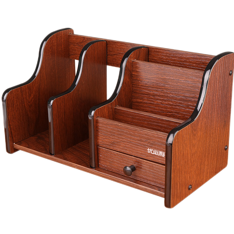 UBTECH Wooden Pen Holder Desktop Storage Box Office Desk Organizer Rack Desktop Drawer Storage 6021A
