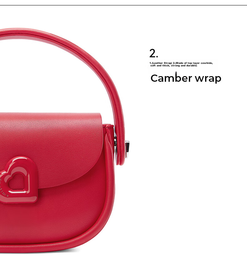 ONETIME Sweet Cool Time Peach Heart Bag, Niche Fashion Versatile Exquisite New Style Student Handbag for Going Out And Classes, Red 30