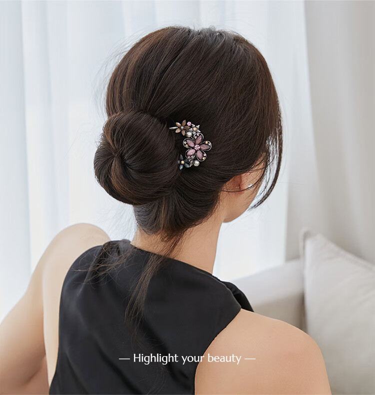 CHIMERA U-Shaped Hairpin, Back of Head Bun Maker, Hair Fork for Chignon, Hair Stick for Qipao And Hanfu, Women's Mid-Autumn Festival Gift 1