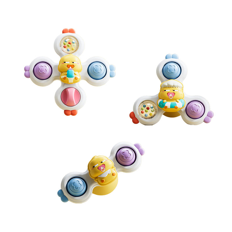 Kuangyeqishi Baby Suction Cup Spinning Toy, Infant Finger Spinner, Dining Table And Chair Toy, Chewable, for 6 Months And Above