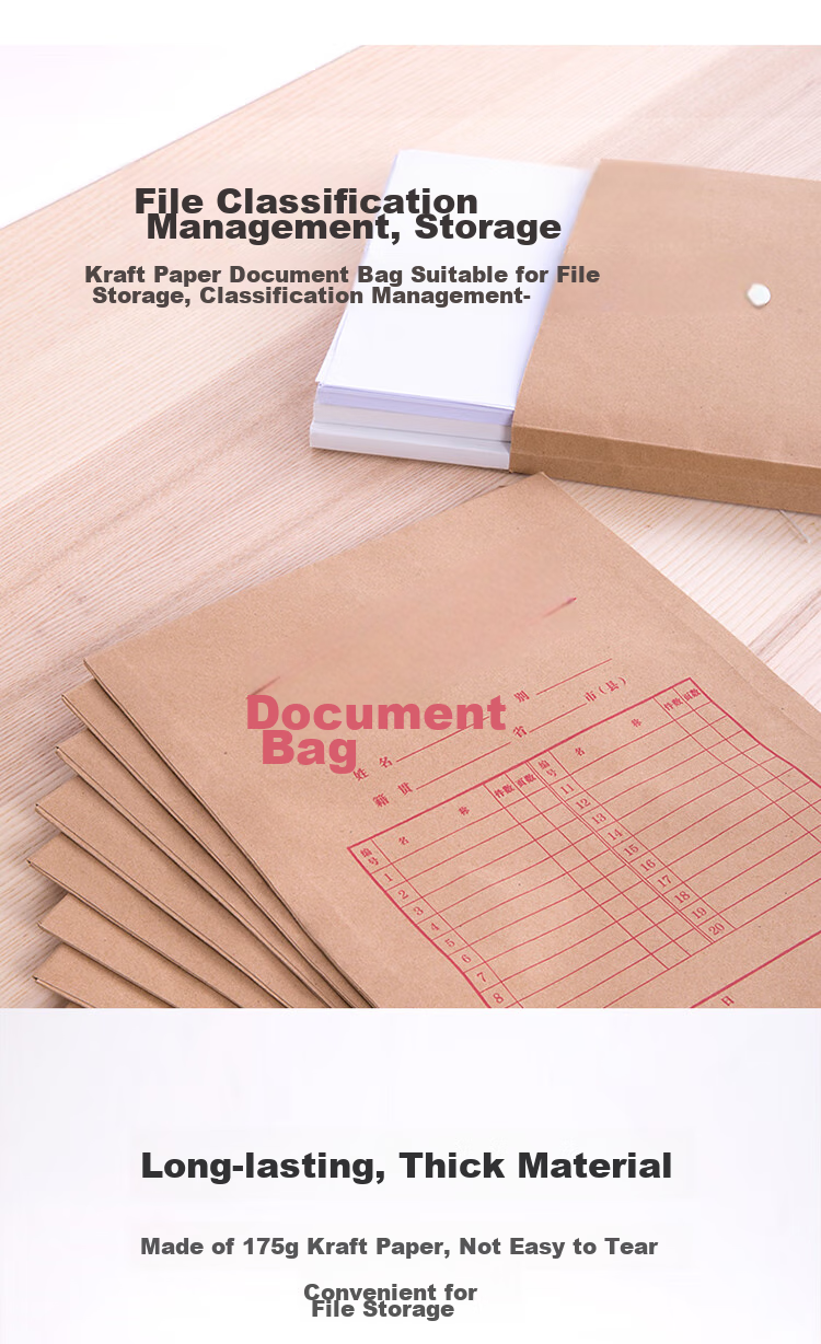 Deli 20 Bid-Specific A4 Mixed Pulp Kraft Paper File Folders, 250g Thickened Version / 4cm Side Width, Contract Tender Document Folder for Reports, Bills, Vouchers And Certificates Protection, 33415 4