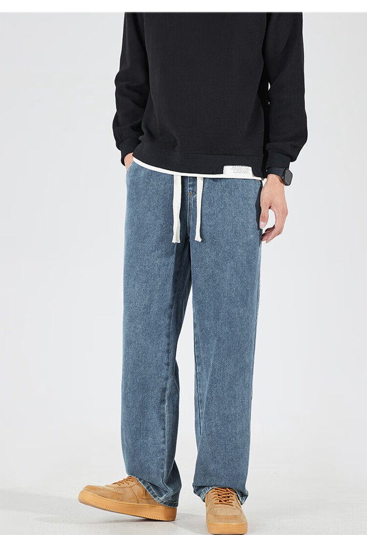 TonLion 2026 Spring And Autumn New Men's Jeans, Loose Straight-Leg Pants, Retro American-Style Trendy Brand Versatile Long Trousers 8