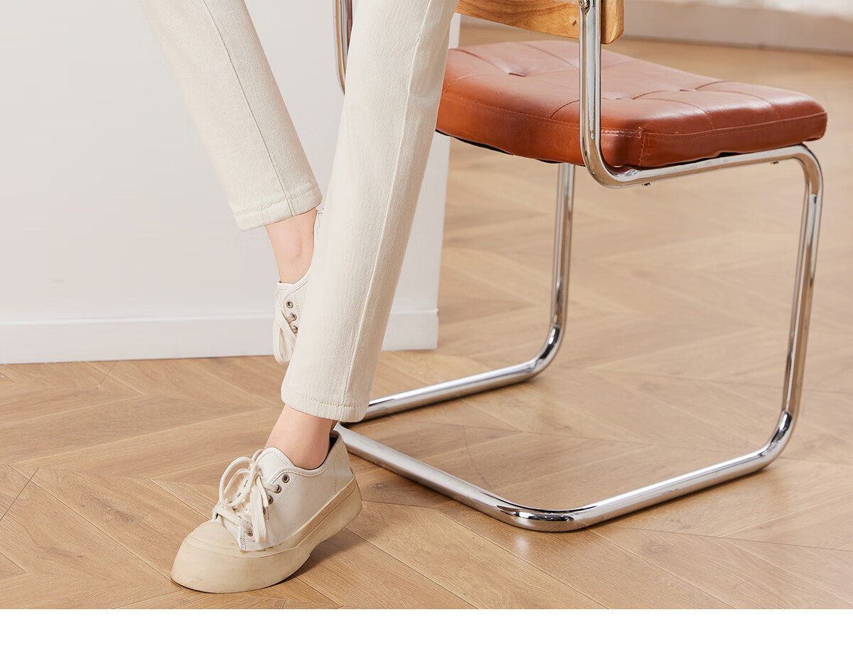 She Enjoy Women's High-Waist Draped Straight-Leg Jeans Fashion Slimming Cropped Pants T141N1101 18