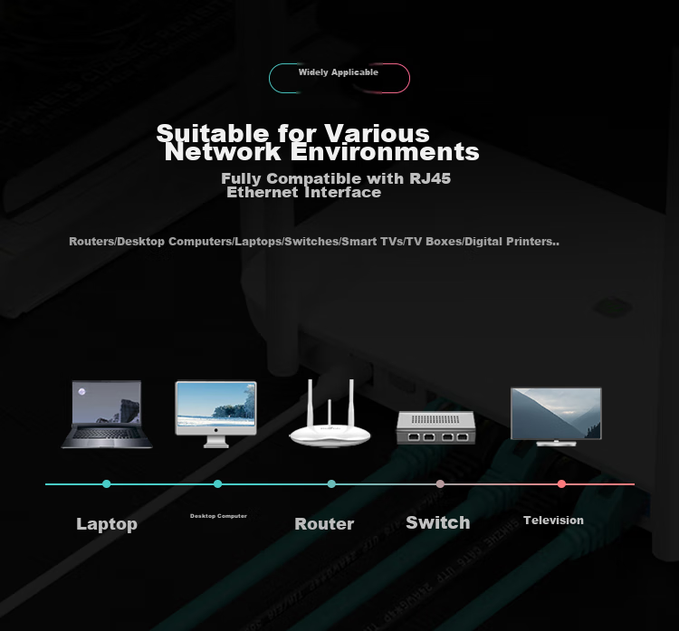 SAMZHE CAT6 Gigabit Ethernet Cable, 8-Core Twisted Pair, for Engineering, Home, Computer, Broadband, Surveillance, Unshielded Network Patch Cord, Pre-Made Network Cable, Black, 2 Meters, CAH-6020 6