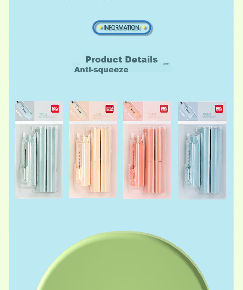 Deli (Deli) Promotes Erasers for Middle School Entrance Exams And College Entrance Exams, Blessing Gifts, Stationery, Push-Pull Design, Low Dust Pencils And Erasers, for Children, Primary School Students, Art Students, Single Piece, Gree 19