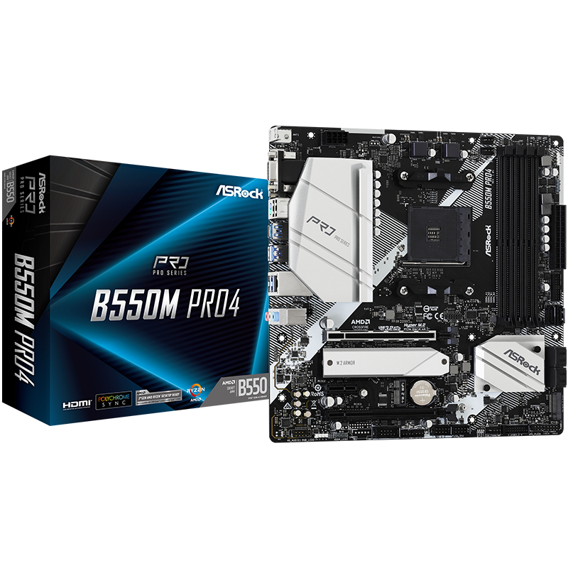 ASRock B550M Pro4 Craftsmanship Motherboard Supports CPU 5600/5600GT/5800X3D (AMD B550/Socket AM4)