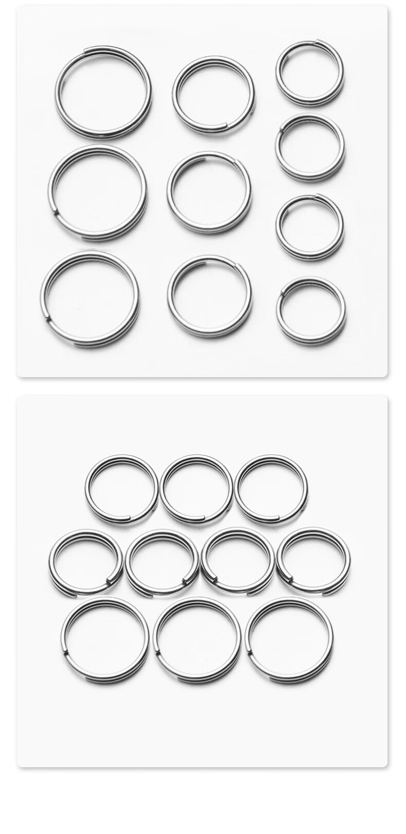 YORA Titanium Alloy Key Ring, Light Ring, Spiral Key Ring, Keychain, Round Small Thin Lock Keychain, Mini, 12 Pieces 5