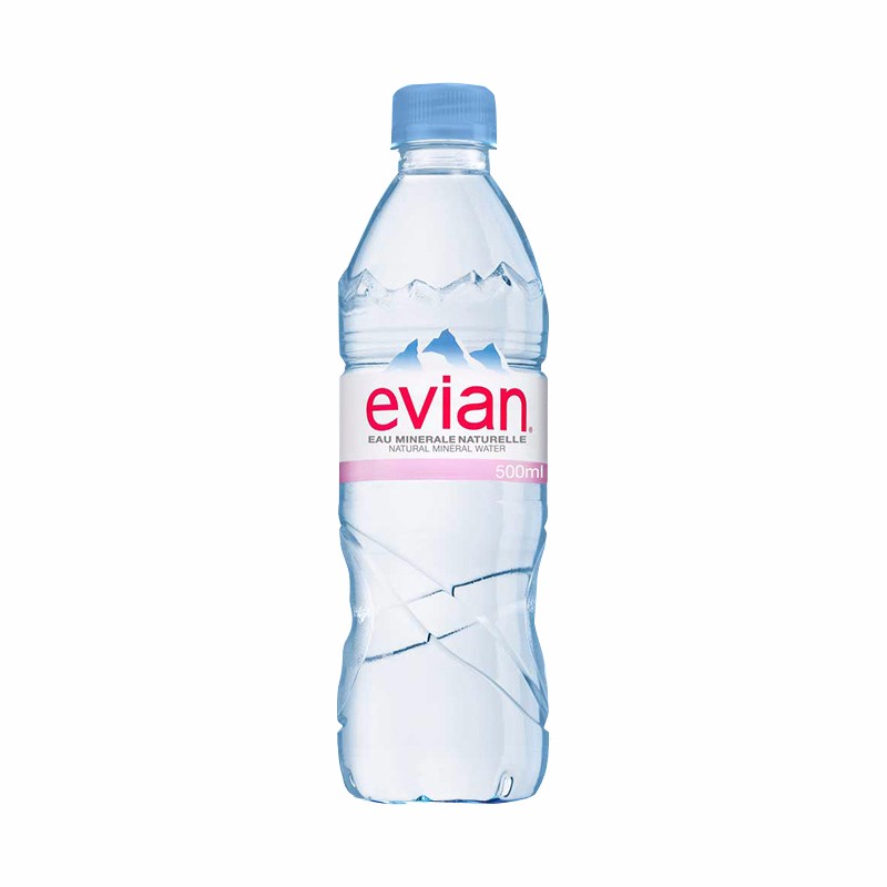 依云（evian）法国原装进口天然矿泉水500mlx24瓶(软瓶)饮用水新老包装随机发货