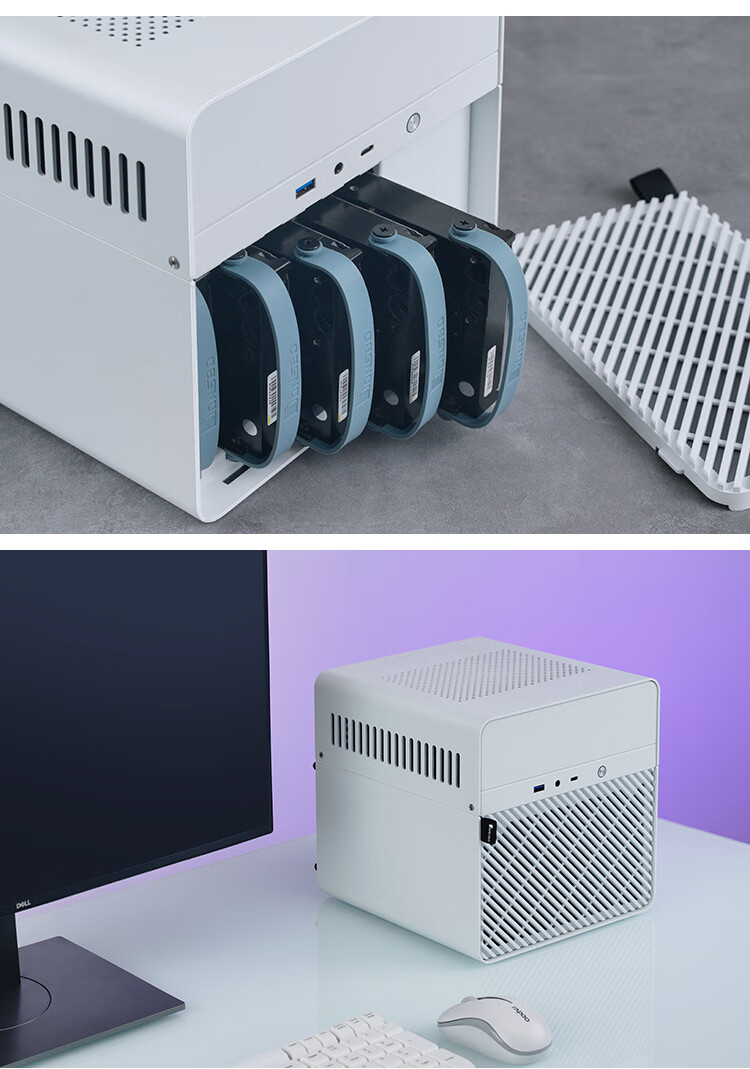 JONSBO N2 White Aluminum Case NAS Chassis (Supports ITX Form Factor, SFX Power Supply Position, Compartment Structure, 5+1 Hard Drive Bays, Includes 12CM Fan) 19