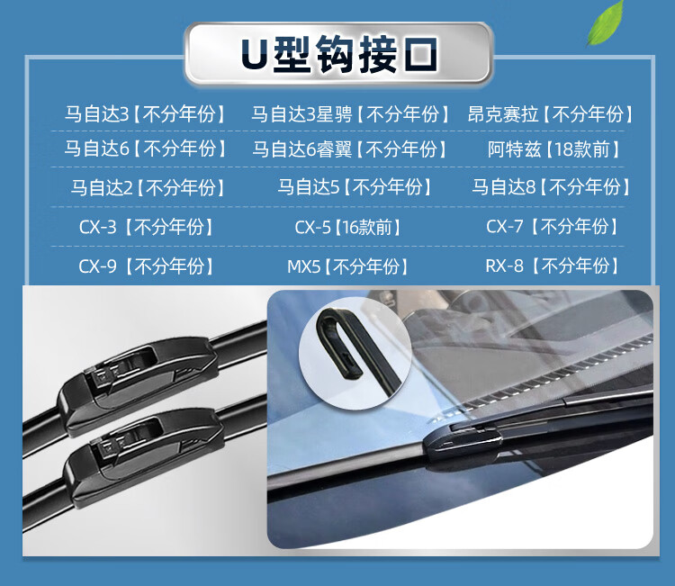 Aoye Windshield Wipers for Mazda CX3 (2017-2020)/Mazda 6 (2007-2015), Frameless Wiper Blades, Front Windshield Wipers, 1 Pair, 22+18 Inches 12
