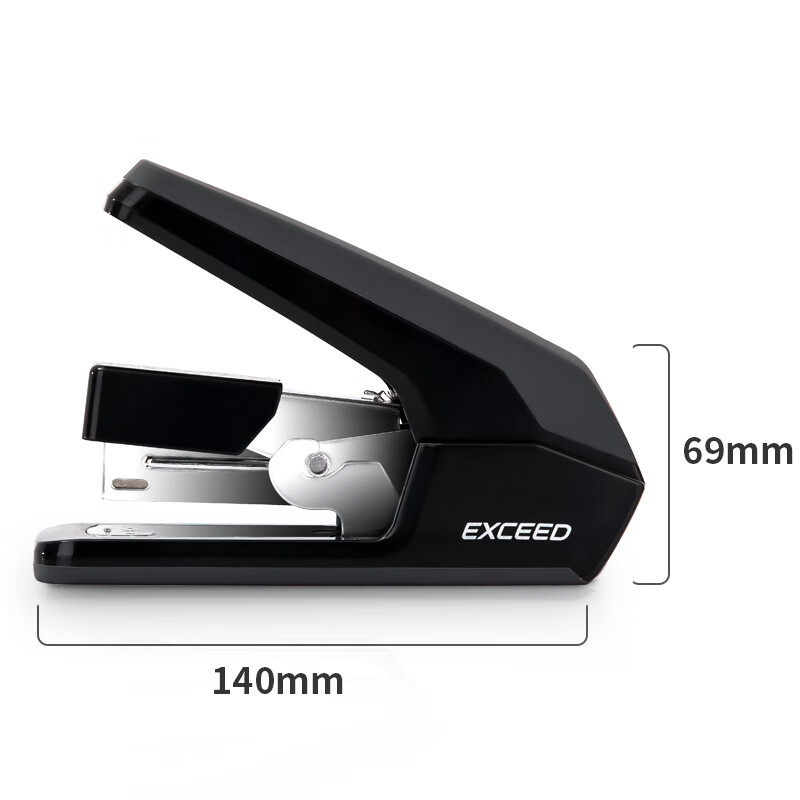 Deli Low-Force Stapler/Binders/Binders, One-Button Press, Compatible with #12 Staples, Black 0477