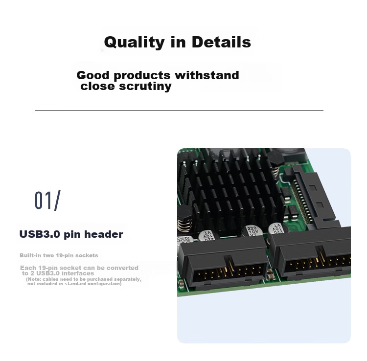 EB-LINK PCIE X4 to 6-Port USB3.0 Expansion Card, Independent Six-Channel Computer Posterior USB Acquisition Adapter Card, HUB Concentrator Card, Industrial Camera Fiber Optic Channel Card 5
