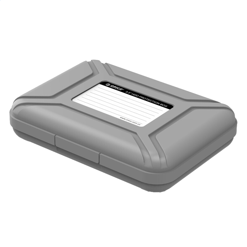 ORICO 3.5-Inch Hard Drive Storage And Protection Case, Moisture-Proof/Shockproof/Pressure-Resistant/Drop-Resistant, with Label Data Organization, Gray PHX35