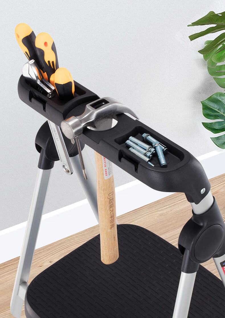 Wennai Household Aluminum Alloy Step Ladder, 5-Step Multi-Functional Indoor Folding Ladder, 1.6m CAL5-3 15