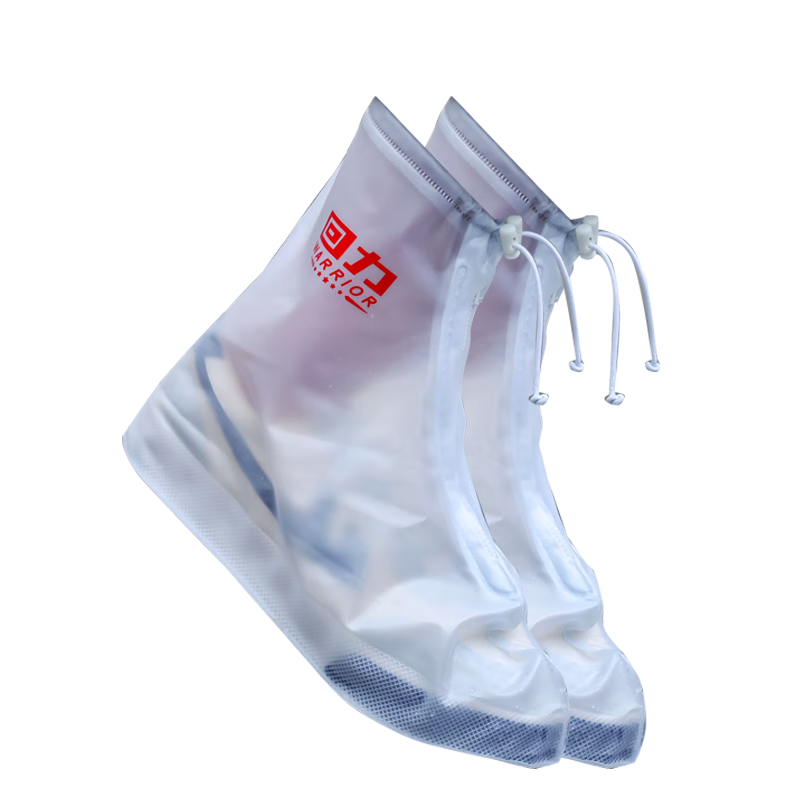 Huili Waterproof Shoe Covers for Men, Women And Children, Thick And Durable Non-Slip Rain Boots HL207 White/Red XL Size