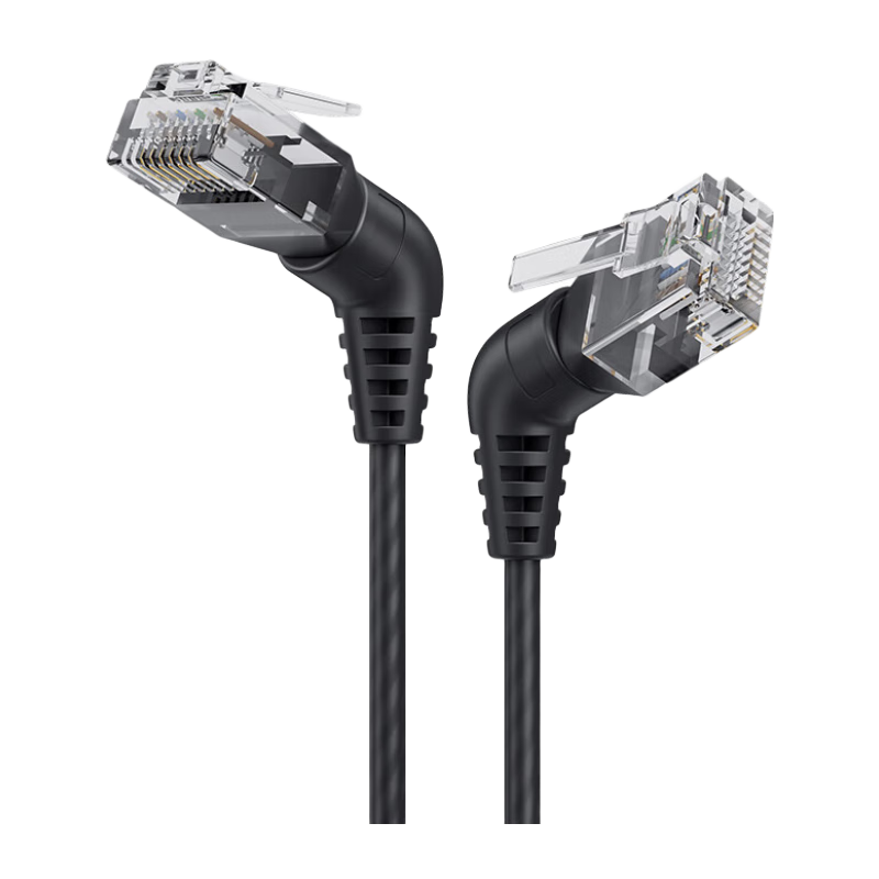 CABLE CREATION CL0372 Rotating Elbow, CAT6A Thin Cable, 10G High-Speed Patch Cord, 360-Degree Right Angle, Laptop Broadband Network Connection Cable, 1m
