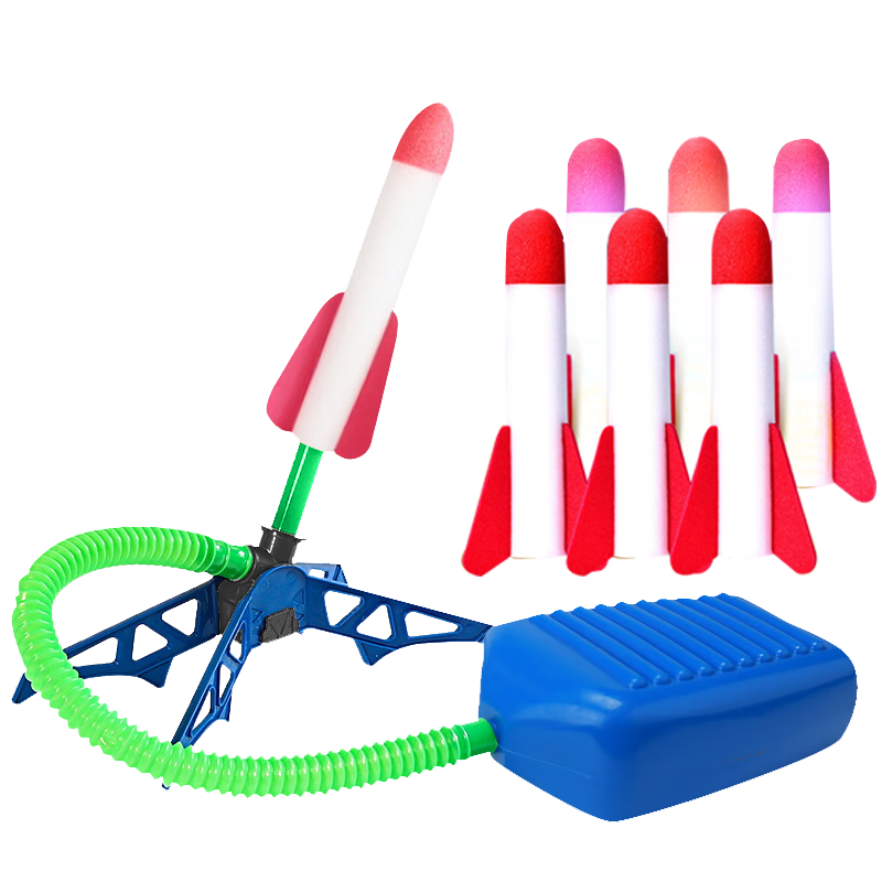 Babamama Rocket Launch Toy, Children's Outdoor Toy, Flying Rocket Launcher, Foot-Operated Ejection Small Rocket Launcher