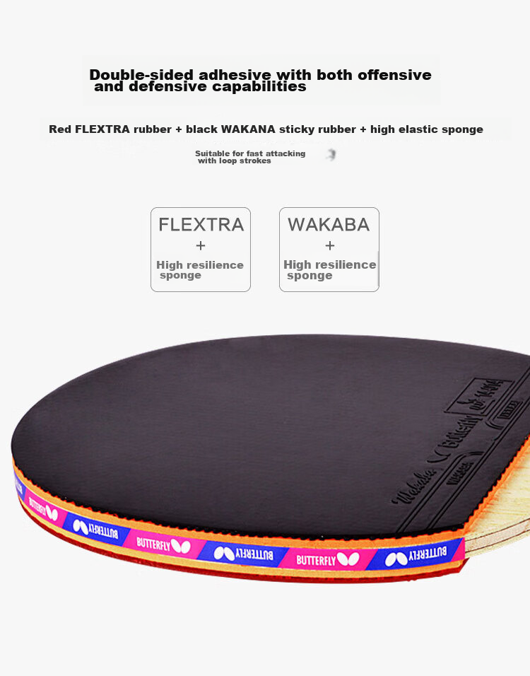 BUTTERFLY 7 Star Table Tennis Racket, Straight Handle, Double-Sided Reverse Rubber, Carbon Fiber Blade, Professional Competition Paddle, 701 Model with Racket Cover Included 6