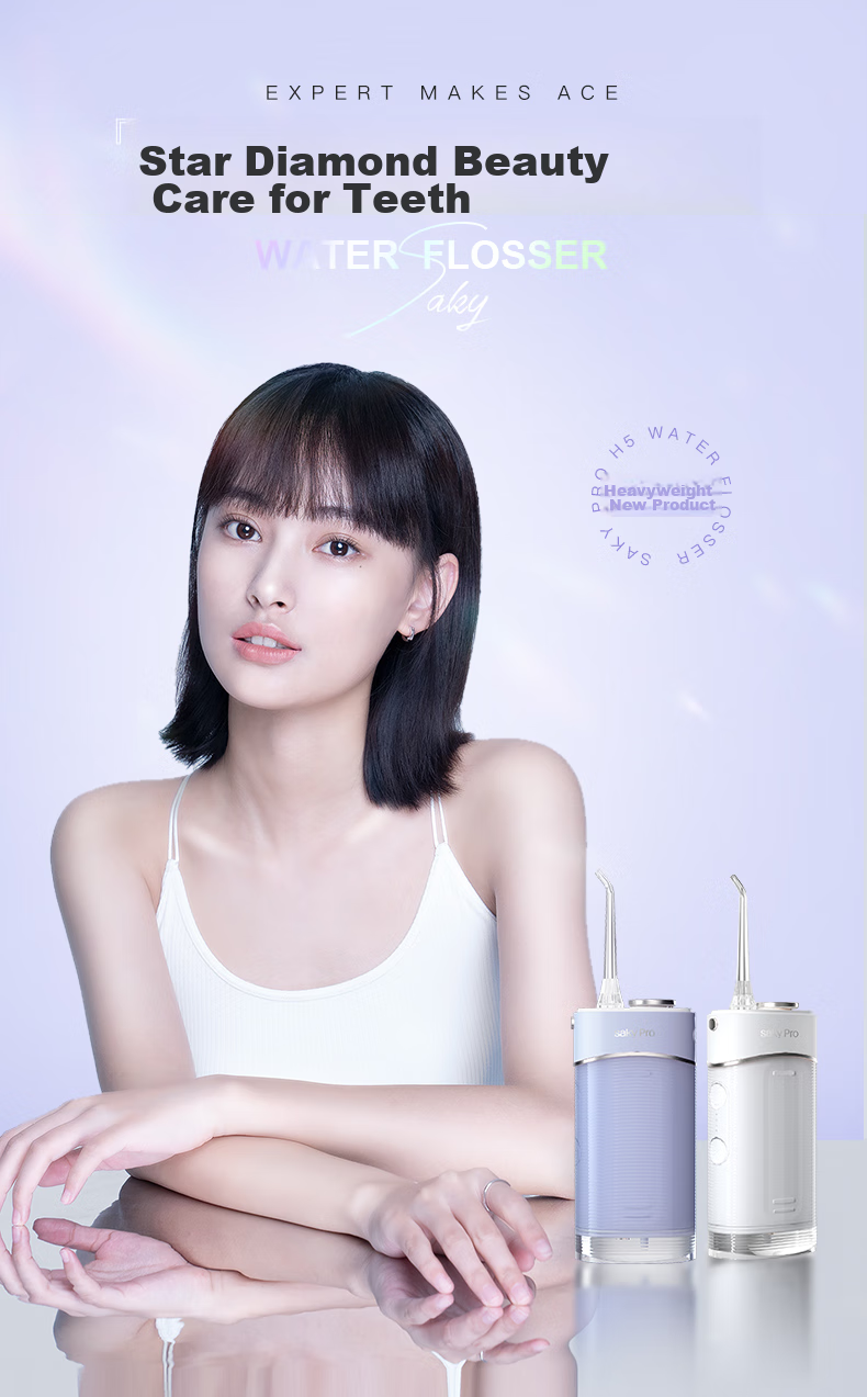 Saky M310 Oral Irrigator Water Flosser Portable Large Capacity Tank 2 Professional Nozzles Sea Salt Blue Gift for Girlfriend/Boyfriend 4
