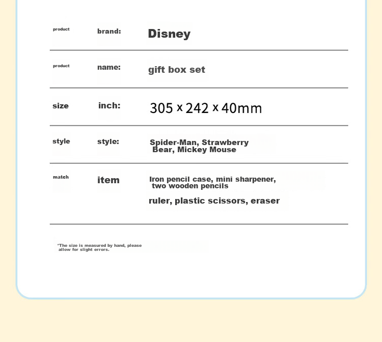 Disney Stationery Gift Set for First Grade Elementary School Students, Children's Birthday Party Favor, Birthday Gift for Boys, Kindergarten Graduation Present, Group Purchase Discount 12