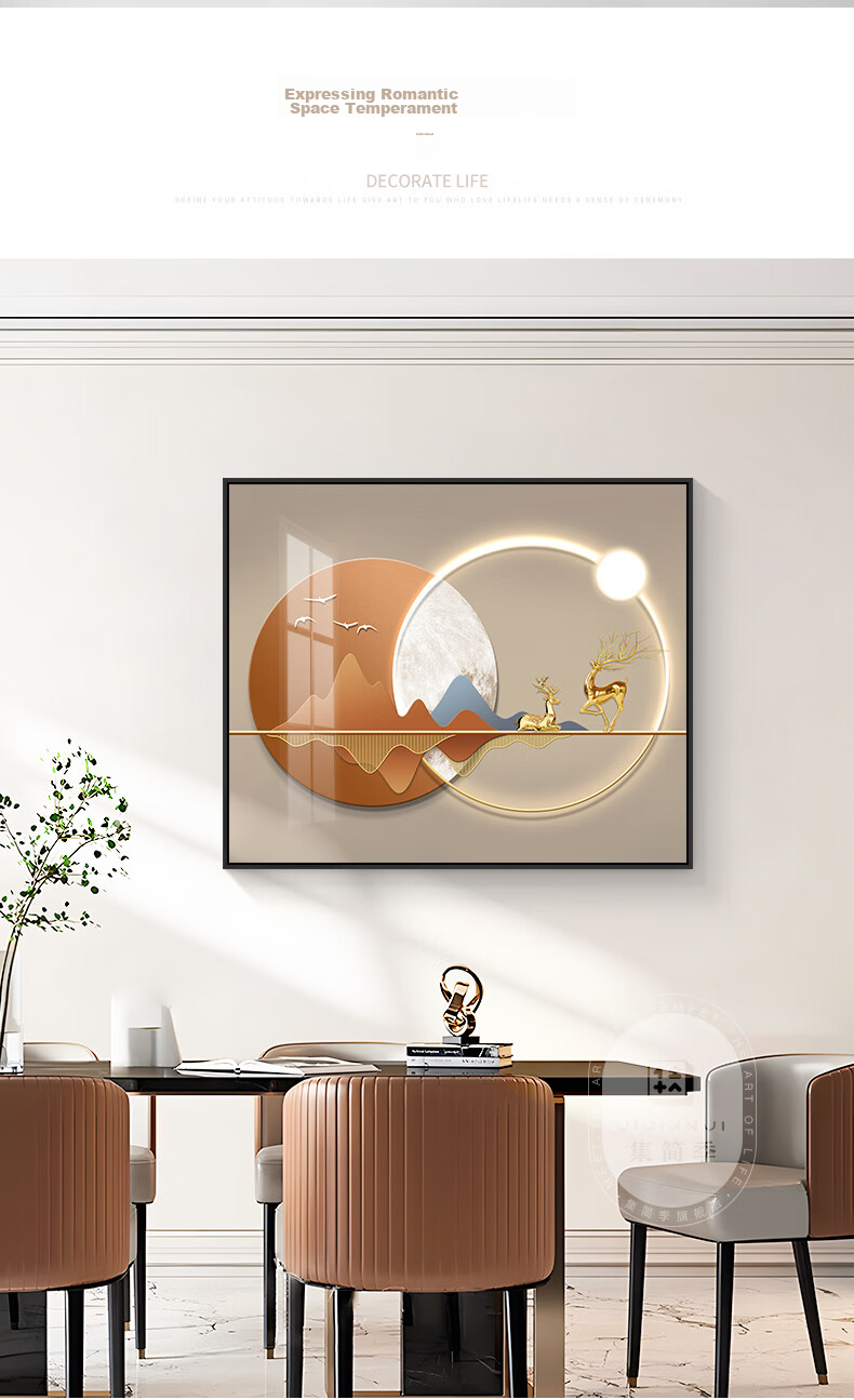 JIJUANJI Luxury Electric Meter Box Decorative Painting, Modern Distribution Box, Restaurant Electrical Switch Cover, Hanging Painting, Fu Lu Xiang Ying 11