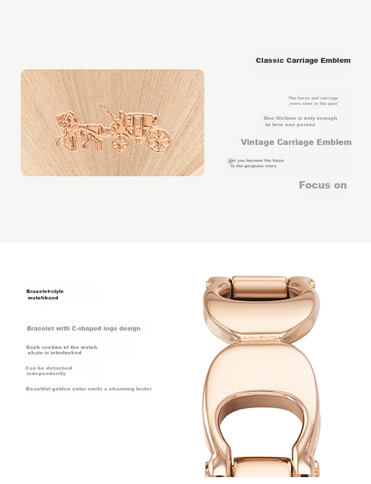 COACH PARK Series Bracelet-Style Steel Band Quartz Women's Watch 14503172, Recommended by Kong Xue'er, Gift/giving 9