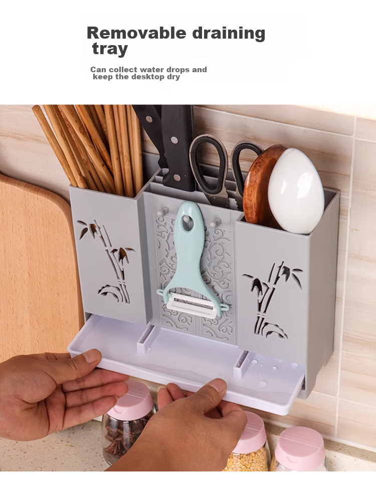 Ourunzhe Portable Chopstick Holder, Household Utensil Dustproof Draining Chopstick Container, Restaurant Chopsticks And Spoons Multi-Functional Storage Box 7