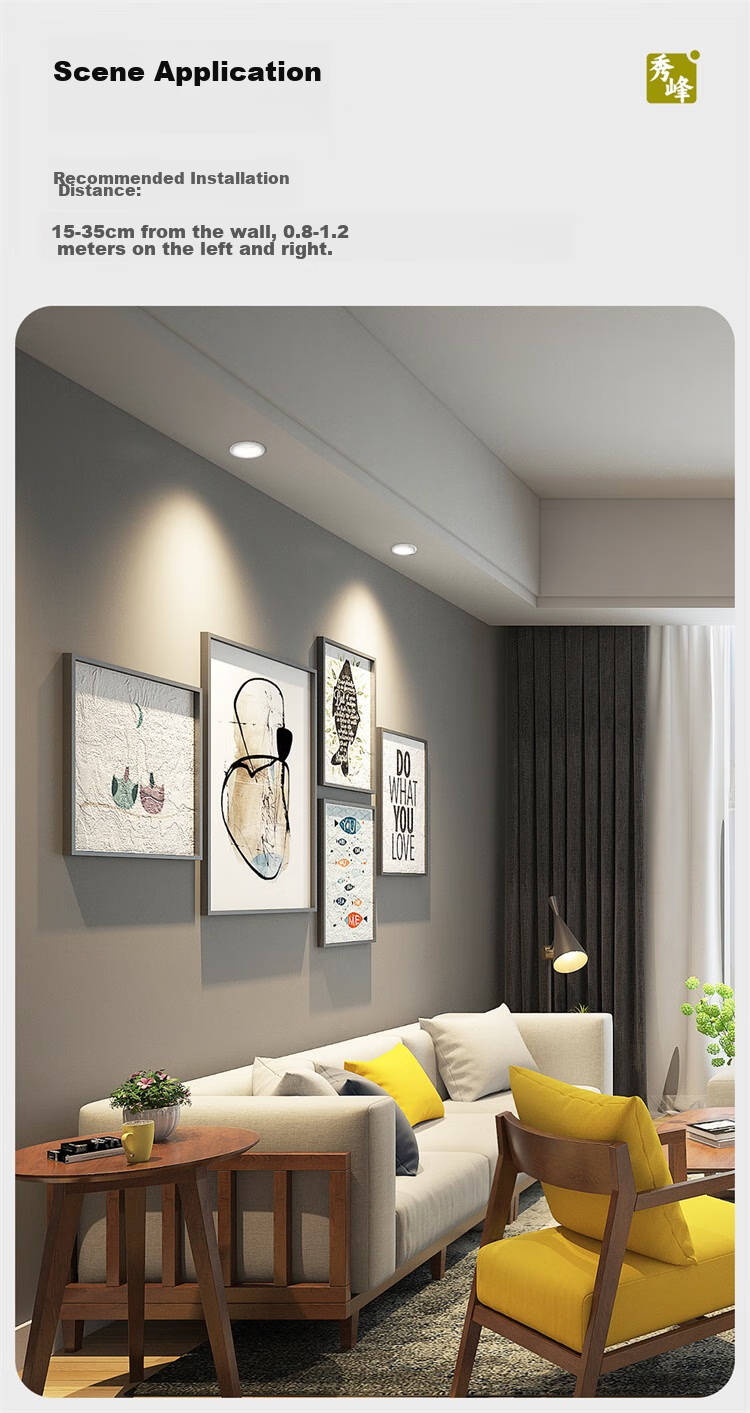 NVC LED Spotlight, Recessed for Home Use, Background Wall Anti-Glare Washer, Small Hill Aluminum Material, White, 7 Watts, Warm White Color Rendering Index Ra98 11