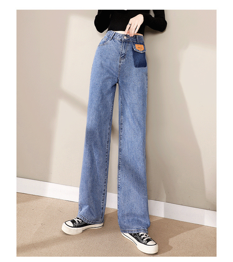 Jeanswest Women's Summer 2026 Thin High-Waist Wide-Leg Capri Denim Shorts Retro Blue M 15