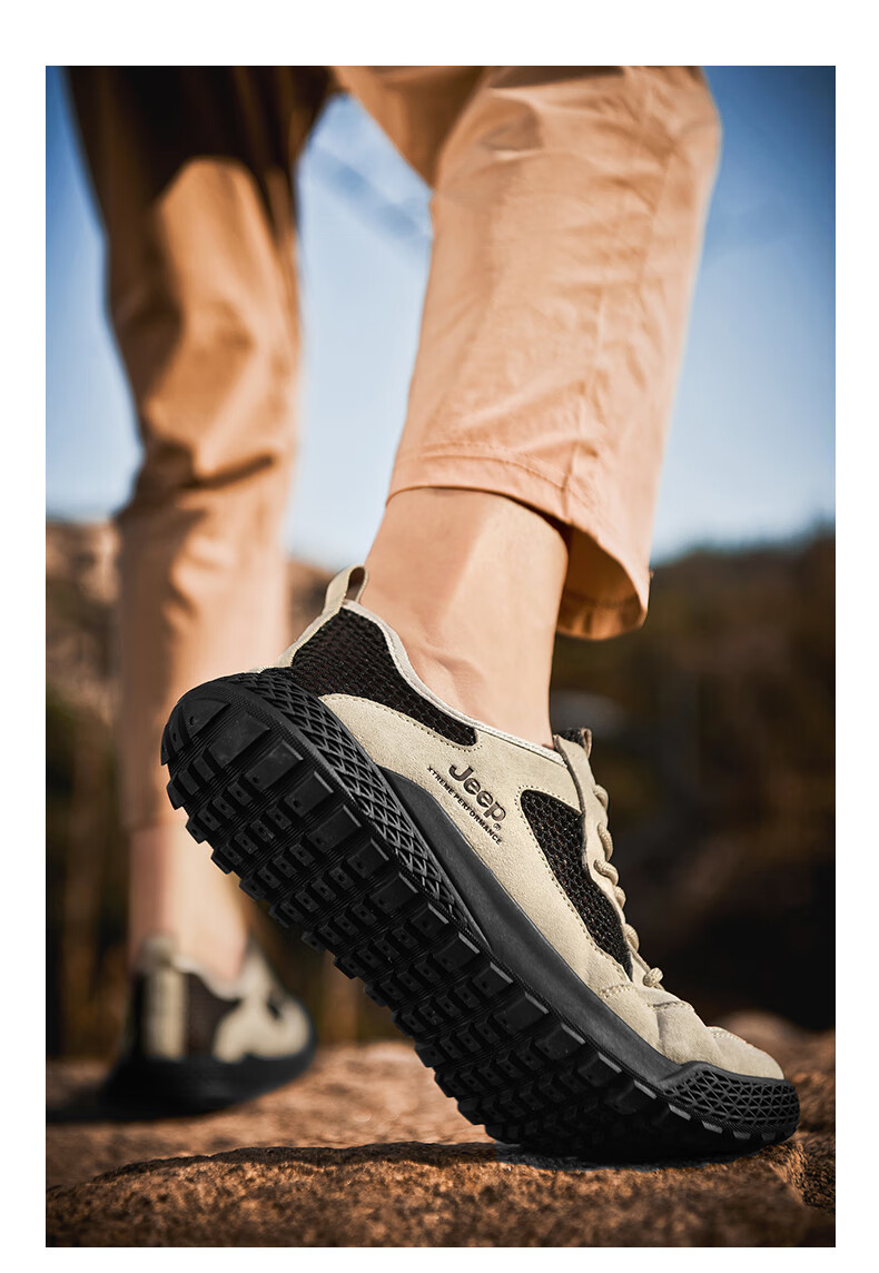 JEEP Hiking Shoes for Men, Outdoor Sports Shoes, Breathable Sandals, Wear-Resistant River Tracing Shoes, Mesh Running Shoes, Non-Slip Mountaineering Shoes for Me 11