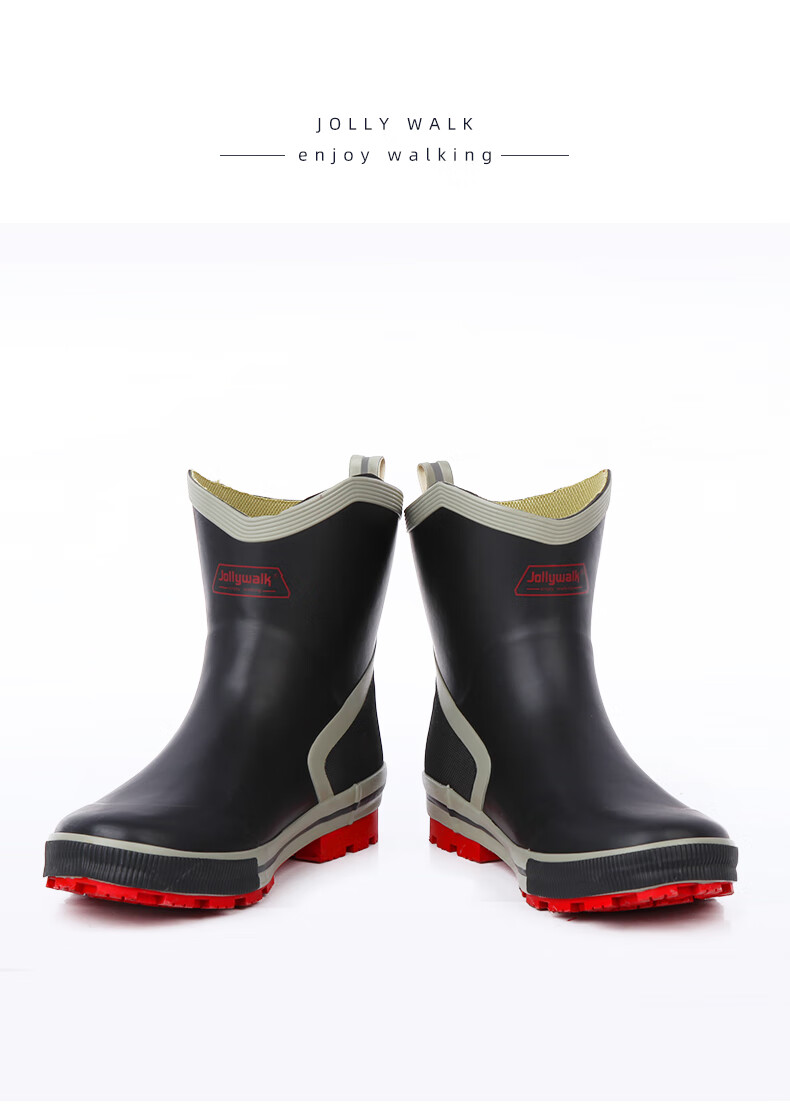 Jolly Walk Men's Water Shoes, Low-Top Rain Boots, Car Washing Fishing Rain Boots, Waterproof Overshoes, Rubber Shoes JW320 Dark Blue 39 12