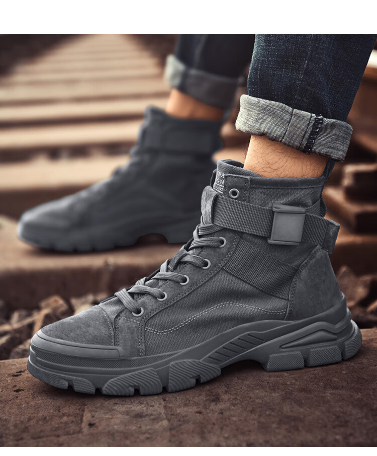 CARTELO Men's High-Top Martin Boots, Autumn And Winter British Style Boots, Men's Work Boots, Hiking Outdoor Safety Shoes 16