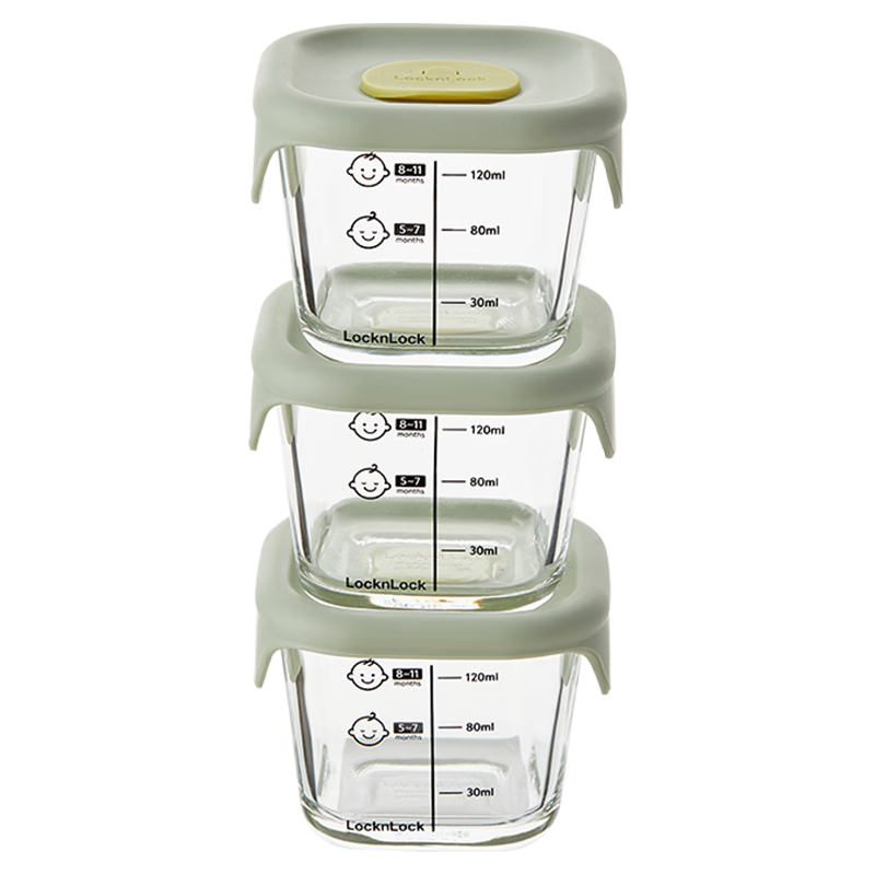 LOCK&LOCK Baby Food Container, Glass Storage Box, Divided Compartment Container, Steaming And Cooking Mini Food Tool, Baby Steamed Egg Bowl
