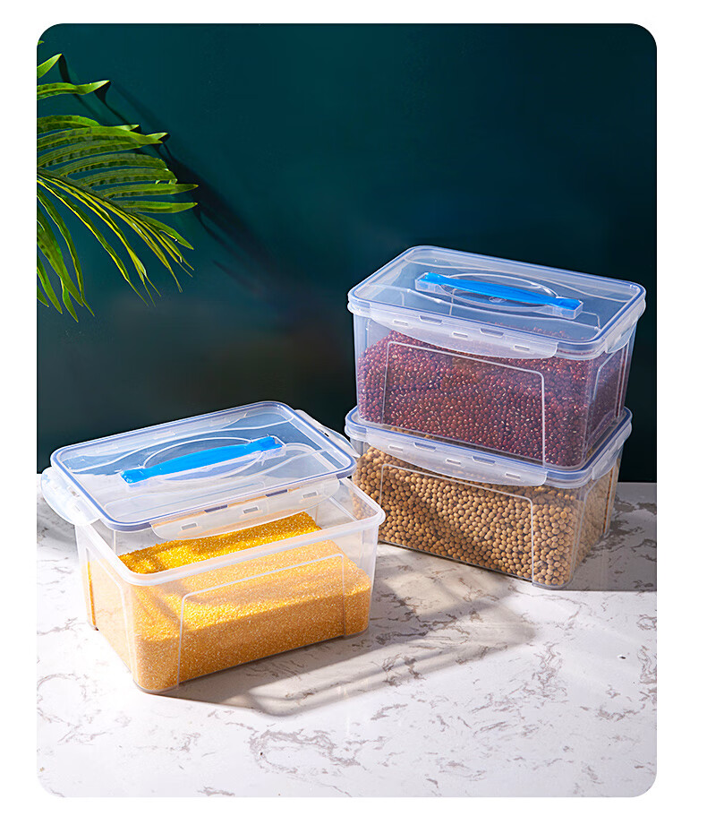 JEKO&JEKO Refrigerator Storage Box, Food-Grade Kitchen Sealed Container, Egg Storage Box, Airtight Storage Box, 5L Capacity, Set of 4 17