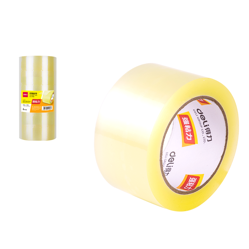 Deli Tape High Transparency Packaging Tape Wide Adhesive Tape for Express Delivery Packaging, Moving, High Quality 60mm*60y*45um 6 Rolls/tube JD152