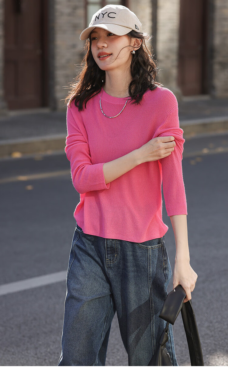 Dme [Sweet Oxygen Sweater] Spring And Autumn Youthful Fashionable Hollow Design Pink Airy Stylish Knit Sweater for Wome 9