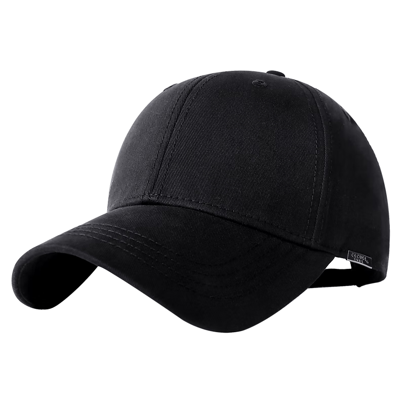 CACUSS Baseball Cap for Men, All-Season Large Head Circumference Hard Top Visor Cap, Sun Protection, Versatile, Face-Slimming, Black Large Size Hat