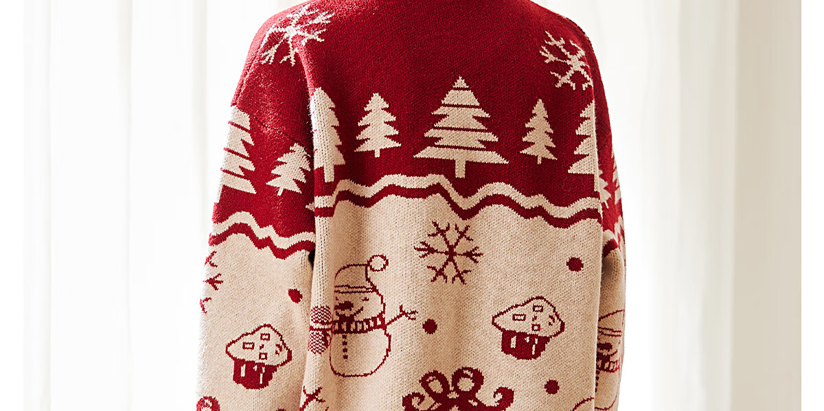 PinCai Knitted Sweater for Women, Round Neck, Retro And Gentle, Suitable for Outdoor Wear, Christmas Style, Lazy And Soft Knit Sweater P144Z9008 30