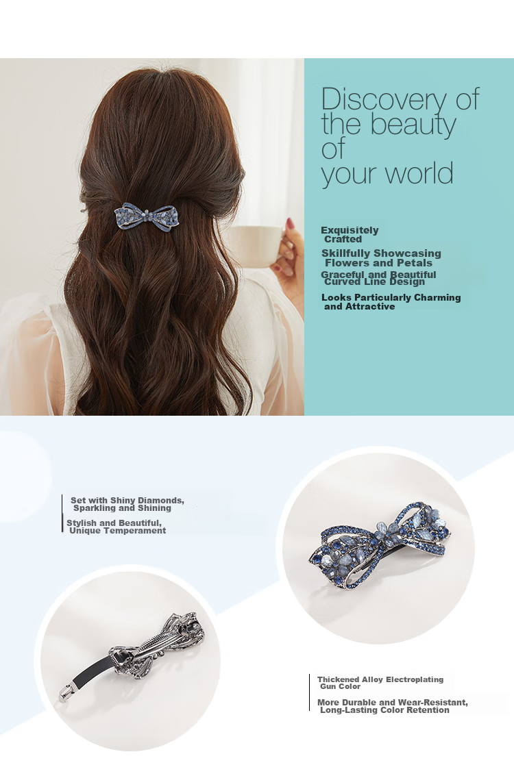 CHIMERA Butterfly Hair Clip, Back of Head Ponytail Cross Clip, Hair Accessory for Women, High-End Hairpin, Hair Ornament, Mid-Autumn Festival Gift 3