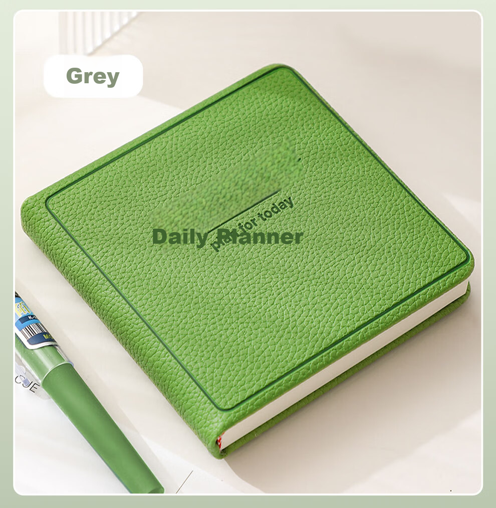 Faramon Daily Planner, Portable Mini Pocket Notebook, Square Notepad, Stylish Time Management, Self-Discipline Check-In Schedule Book, Thickened Work And Study Journal, Gray 5
