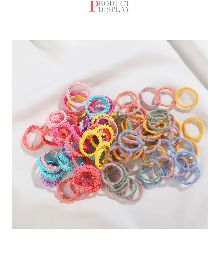 CHIMERA Approximately 80 Basic Elastic Hair Ties, Gentle on Hair, Flexible, for Girls' Hairstyles, Hair Accessories, And Hair Bands 5
