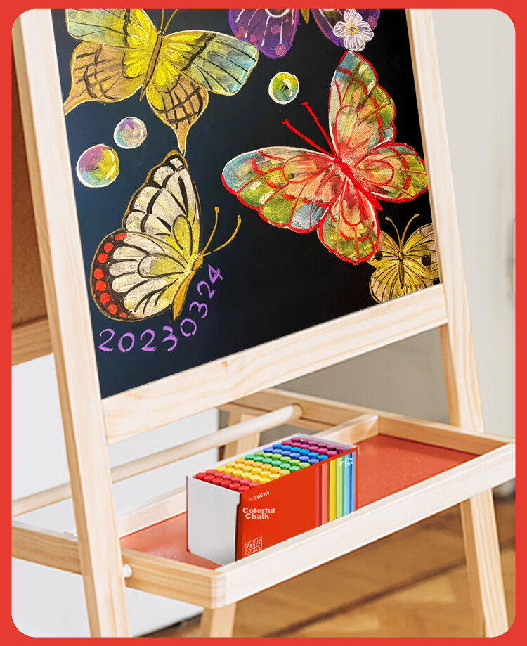 JONEVEE Colored Chalk for Bulletin Board, 24 Colors, 48 Pieces/box, Vibrant Colors, Non-Dusting And Non-Toxic, for Children's Drawing, Teaching, And Teachers' Use, Not Water-Soluble ZWCK-6482 10