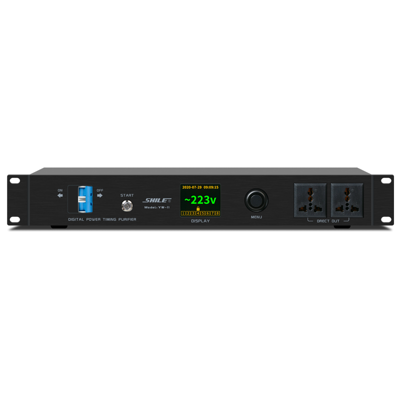SHILE Power Sequencer with 8 Channels, Air Switch Protection, Built-In Timer Switch, Conference Stage Engineering Control Power Supply YW-11 Intelligent Central Control Versio