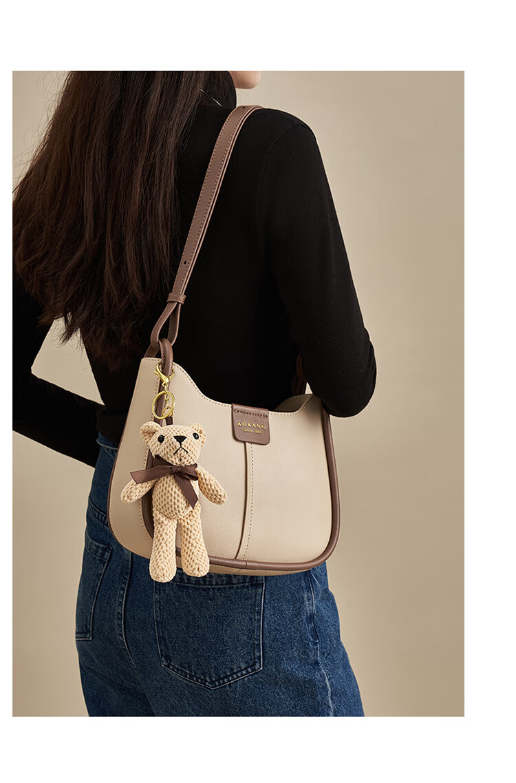 Aokang Women's Handbag, Trendy Cowhide Bucket Bag, Light Luxury Crossbody Shoulder Bag, Birthday And Mother's Day Gift for Girlfriend Or Wife 13