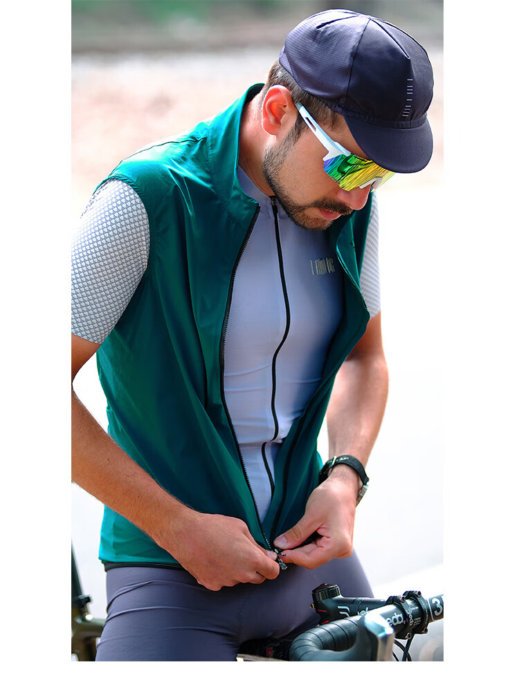 Lameda Bicycle Road Bike Cycling Vest, Spring And Summer Quick-Dry Riding Jacket, Windproof Vest for Men And Women, Black, XL 12