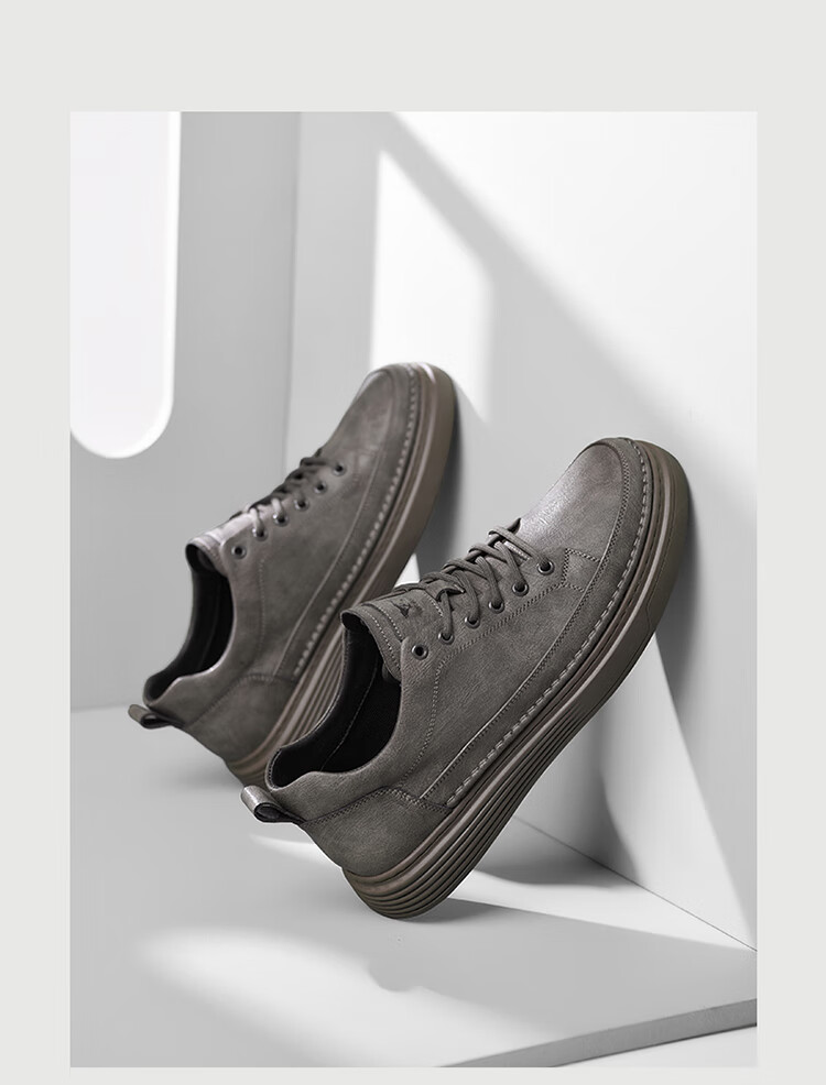 SEPTWOLVES Men's Versatile Shoes, Men's Sneakers, Men's Leather Shoes, Casual Shoes for Men W8333083270 Black-Brown 38 14