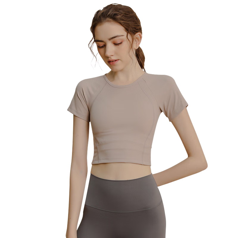 XUEXIMAN Yoga Wear Women's Top Short Sleeve T-Shirt Slimming Fitness Running High-End Tight Yoga Outfit Workout Clothes